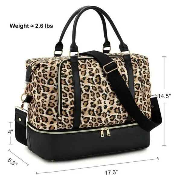 New Large Capacity Duffel Bag, Travel Bag - Leopard Print - Picture 5 of 8